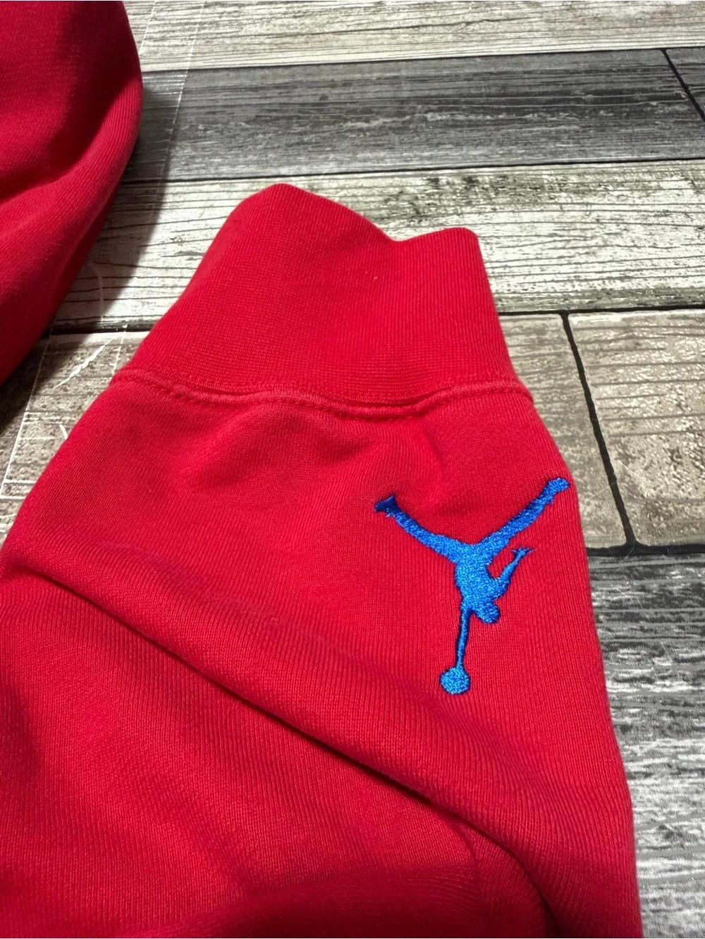 Jordan Air Jordan Hoodie Sweatshirt Men’s L Red Blue Pullover Pockets